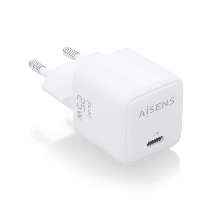 Aisens Cargador Gan 25W - 1xUSB-C PD3.0 QC4.0 - Color Blanco