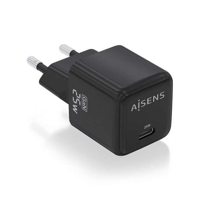 Aisens Cargador Gan 25W - 1xUSB-C PD3.0 QC4.0 - Color Negro