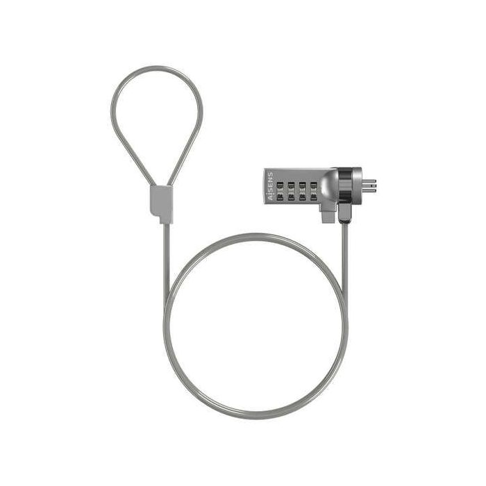 Aisens Cable de Seguridad con Cerradura de Combinacion para Ordenador, Monitor, Portatil - 1.5M
