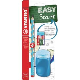 Stabilo Easygraph Pack con Lapiz de Grafito + Sacapuntas con Deposito + Goma de Borrar - Mina HB de 3.15mm - Diseño Ergonomico -