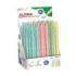 Alpino Soft Touch Pastel Expositor con 24 Boligrafos Retractiles - Punta 1mm - Tacto Suave - Tinta Azul - Colores Pastel Surtido