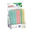 Alpino Soft Touch Pastel Expositor con 24 Boligrafos Retractiles - Punta 1mm - Tacto Suave - Tinta Azul - Colores Pastel Surtido