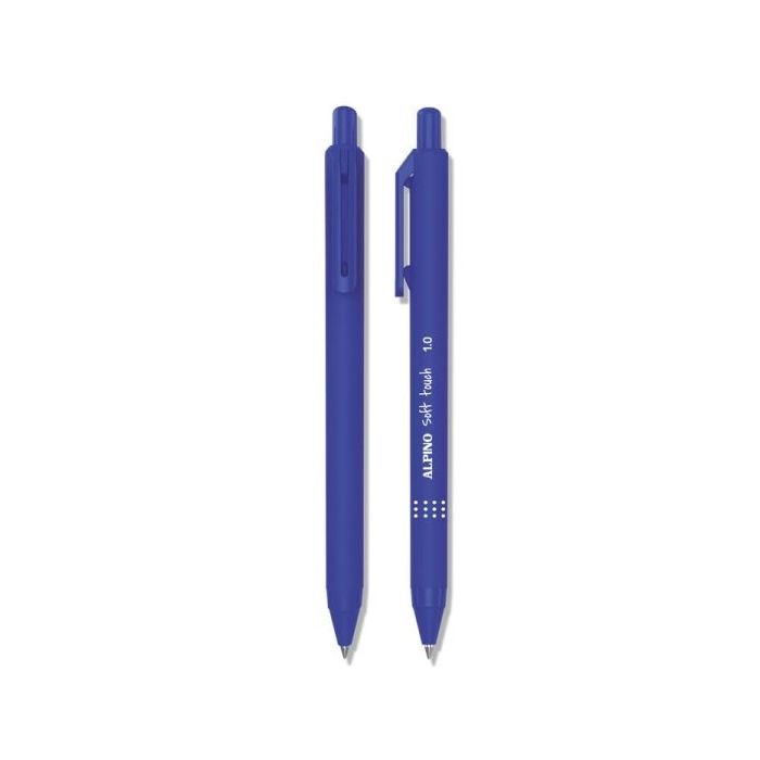 Alpino Soft Touch Boligrafo Retractil - Punta 1mm - Tacto Suave - Tinta Azul - Color Azul