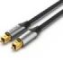 Vention Cable de Fibra Optica - Longitud 15m - Sonido Dolby - Conectores Chapados en Oro - Cubierta Trenzada de Nailon - Nucleo