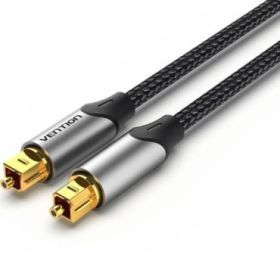 Vention Cable de Fibra Optica - Longitud 15m - Sonido Dolby - Conectores Chapados en Oro - Cubierta Trenzada de Nailon - Nucleo