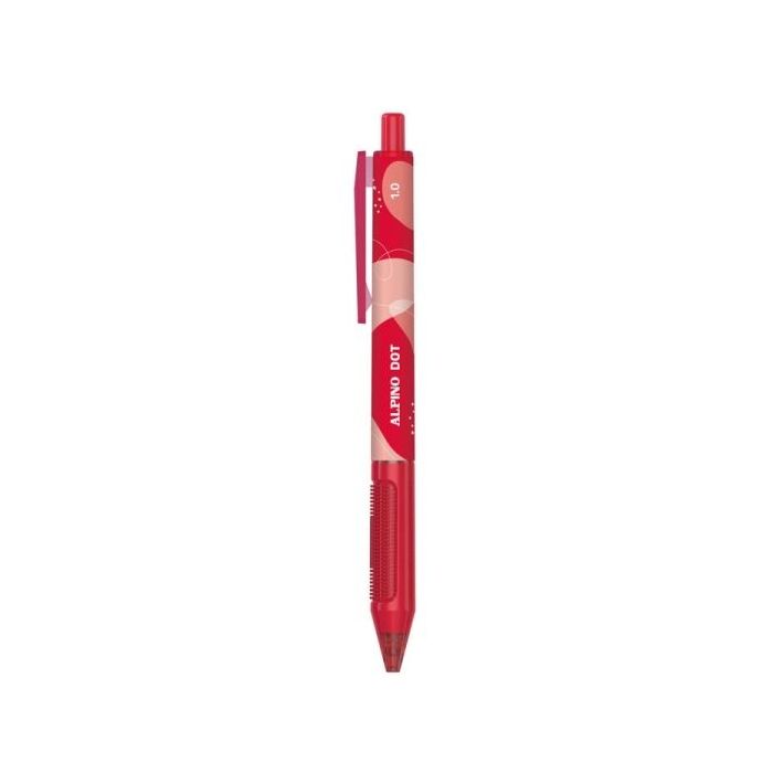 Alpino Dot Boligrafo Retractil - Punta 1mm - Agarre Suave - Color Rojo