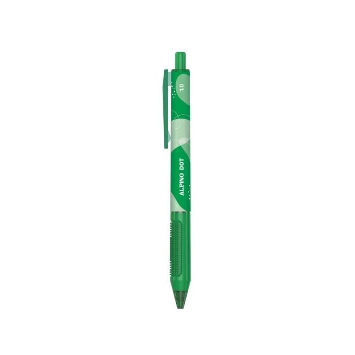 Alpino Dot Boligrafo Retractil - Punta 1mm - Agarre Suave - Color Verde