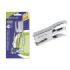 Bismark Grapadora Mini Tenaza Cromada + 2000 Grapas - Capacidad de Grapado 15 Hojas - Diseño Ergonomico - Alta Durabilidad - Col
