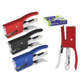 Bismark Grapadora Mini Tenaza + 2000 Grapas - Capacidad de Grapado 15 Hojas - Diseño Ergonomico - Alta Durabilidad - Colores Sur