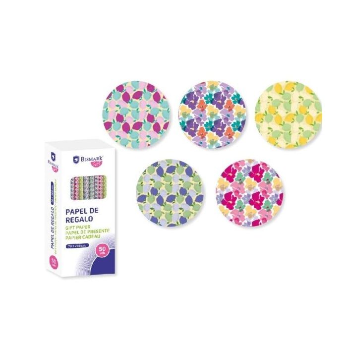 Bismark Tropical Rollo de Papel Regalo - Medidas 70cmx200cm - 5 Diseños Diferentes