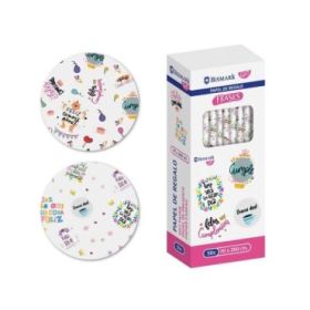 Bismark Frases Rollo de Papel Regalo - Medidas 70cmx200cm - 2 Diseños Diferentes