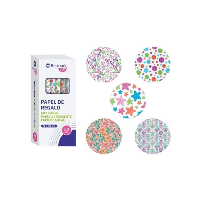 Bismark Momentos Especiales Rollo de Papel Regalo - Medidas 70cmx200cm - 5 Diseños Diferentes