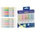 Bismark Long-Life Pack de 10 Marcadores Fluorescentes - 5x Neon y 5x Pastel - Tinta Liquida - Punta Biselada - Ideal para Subray
