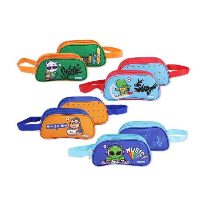 Bismark Lovely Animals Portatodo Ovalado a 2 Colores - 3 Compartimentos - 4 Diseños Diferentes