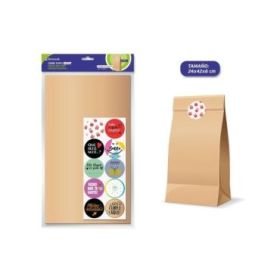 Bismark Pack de 10 Sobres Papel Kraft 50grs con 10 Pegatinas para Cierre - Medidas 24x42x6cm - Ideal para Regalos - Color Marron