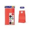 Bismark Pack de 10 Sobres Papel Kraft 50grs con 10 Pegatinas para Cierre - Medidas 24x42x6cm - Ideal para Regalos - Color Rojo