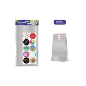 Bismark Pack de 10 Sobres Papel Kraft 50grs con 10 Pegatinas para Cierre - Medidas 19x36x6cm - Ideal para Regalos - Color Plata