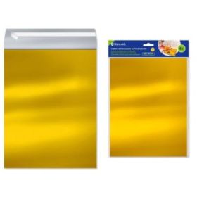 Bismark Pack de 4 Sobres Metalizados - Medidas 324x254mm - Cierre Autoadhesivo - Ideal para Regalos - Color Oro
