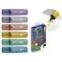 Bismark Pack de 6 Marcadores Fluorescentes Glitter Metalizados - Tinta de Secado Rapido - Punta Biselada - Ideal para Subrayar y