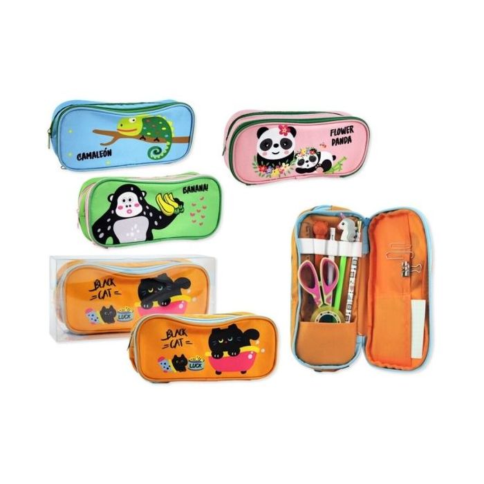 Bismark Animals Portatodo con Divertdas Imagenes de Animales - 2 Compartimentos - 4 Diseños Diferentes