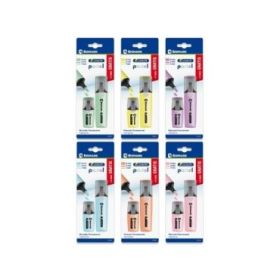 Bismark Long-Life Pack de 1 Mini Marcador + 1 Marcador Fluorescente - Tinta de Secado Rapido - Punta Biselada - Ideal para Subra