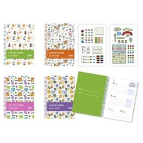 Bismark Animals Agenda Escolar 26-27 Semana Vista A5 - Tapa de Carton Forrada - Hojas Interiores de Color - Planning Mensual - 2