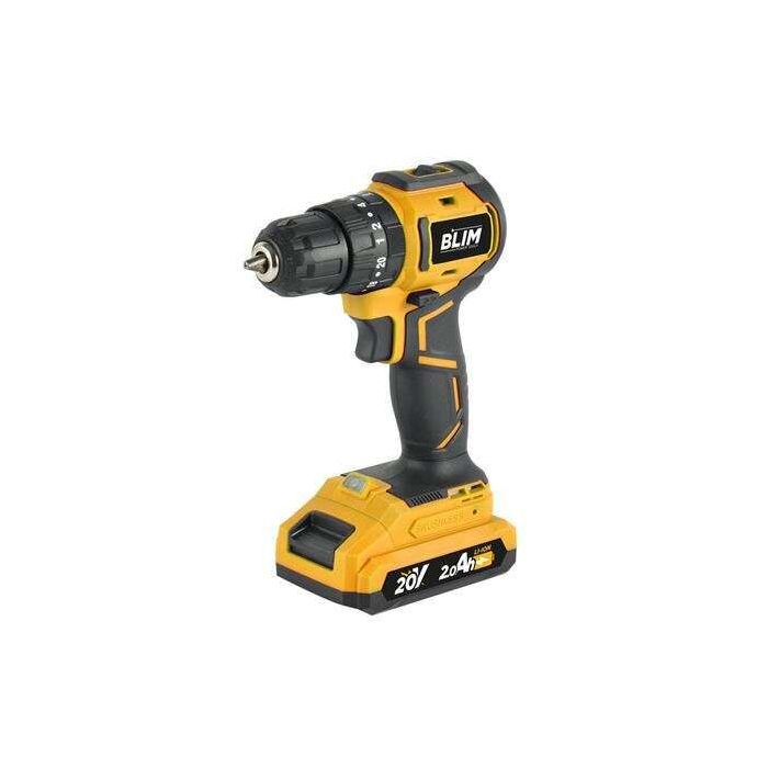 Blim Taladro de Impacto - Motor Brushless - Mango Ergonomico - Incluye 1 Bateria 20V - 2.0 Ah + Cargador - Display y Luz LED - 2