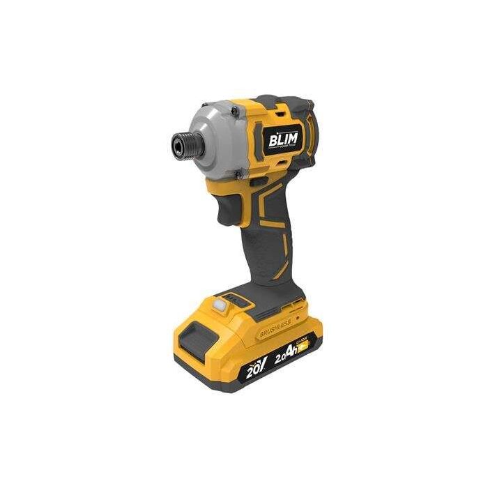 Blim Atornillador de Impacto Serie Slim S/Carbones 20V - Bateria 2Ah - 220Nm - Color Amarillo