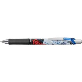 Pentel Energel Boligrafo de Tinta Gel Retractil 0.7mm - Trazo 0.35mm - Recargable - Grip de Agarre - Tinta Color Azul - Diseños