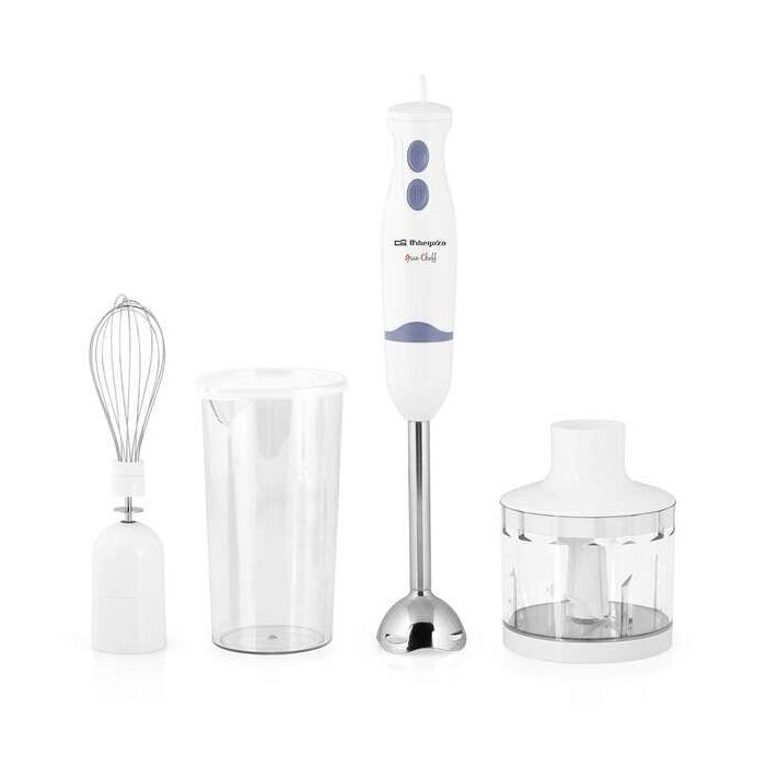 Orbegozo BT 1320 Batidora-Picadora Versatil - Potente Motor 400W - Hoja de Acero Inoxidable - Mango Ergonomico - Vaso Mezclador