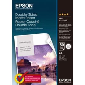 Epson Double-Sided Matte Pack de 50 Hojas de Papel - A4 - Gramaje de 178g/m2 - Mate - Especial para Impresion a Doble Cara - Com