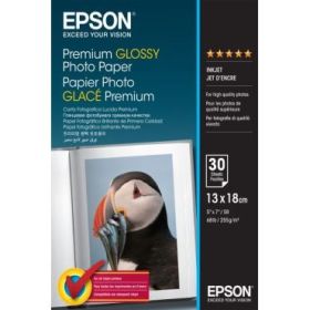 Epson Premium Glossy Photo Pack de 30 Hojas de Papel Fotografico - 13x18cm - Gramaje de 255g/m2 - Acabado Brillante - Compatible