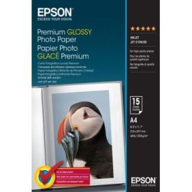 Epson Premium Glossy Photo Pack de 15 Hojas de Papel Fotografico - A4 - Gramaje de 255g/m2 - Acabado Brillante - Compatible con
