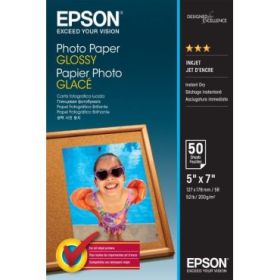 Epson Photo Glossy Pack de 50 Hojas de Papel Fotografico - 13x18cm - Gramaje de 200g/m2 - Acabado Brillante - Compatible con Imp