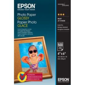 Epson Photo Glossy Pack de 500 Hojas de Papel Fotografico - 10x15cm - Gramaje de 200g/m2 - Acabado Brillante - Compatible con Im