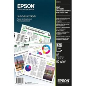 Epson Business Inkjet Papel A4 - 500 Hojas - Gramaje de 80g/m2 - Apto para Impresion a Doble Cara - Color Blanco