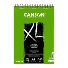Canson XL Dessin Ligero Bloc de Dibujo con 50 Hojas A4 - Espiral Microperforado - 21x29.7cm - 160g - Color Blanco
