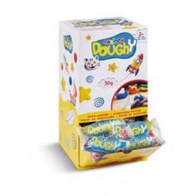 Carioca Doughy Expositor con 48 Paquetes de Pasta de Modelar 50gr - Blanda y Flexible - Facil de Amasar y Moldear - Ideal para I