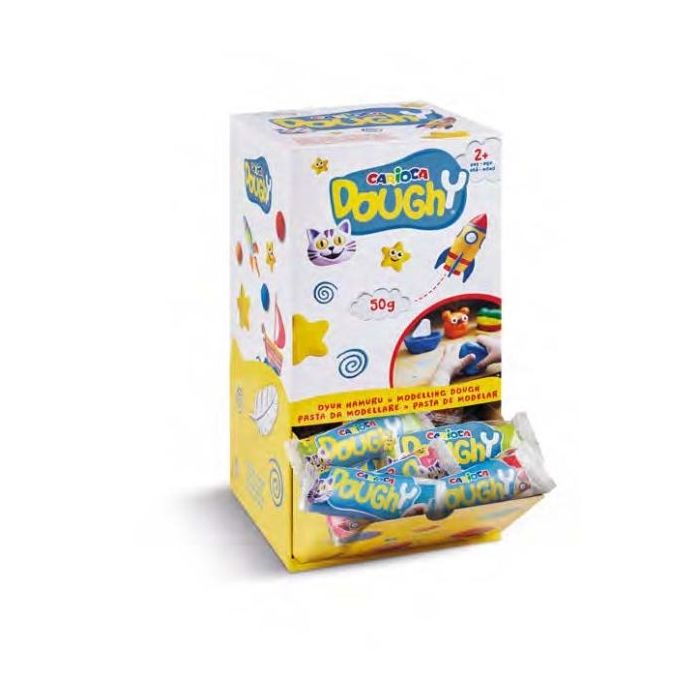 Carioca Doughy Expositor con 48 Paquetes de Pasta de Modelar 50gr - Blanda y Flexible - Facil de Amasar y Moldear - Ideal para I