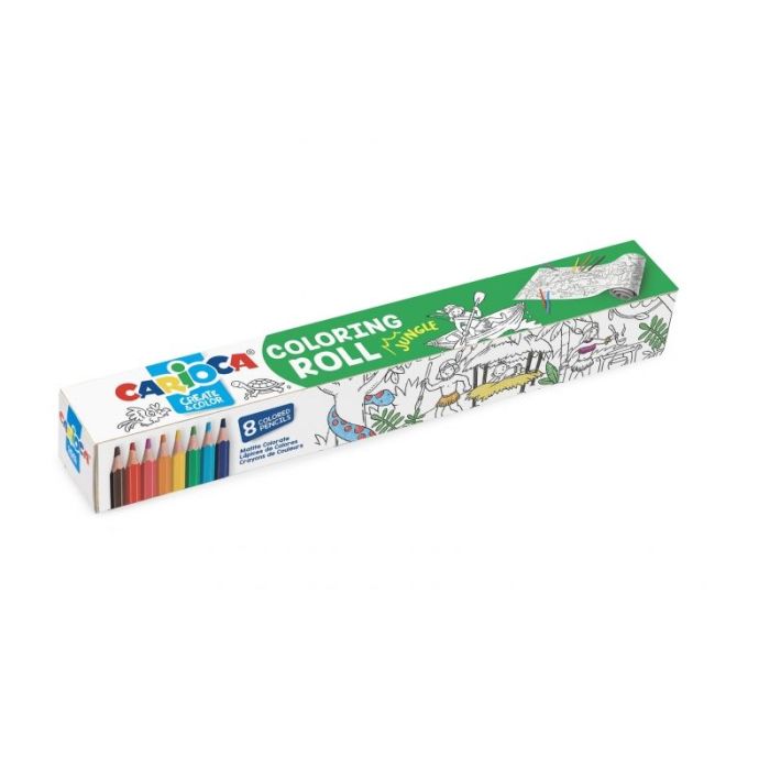 Carioca Coloring Roll Jungle Papel Adhesivo para Colorear - Aplicable en Superficies Verticales u Horizontales - Reutilizable si