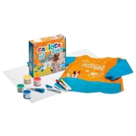 Carioca Baby Art Set Pack de Juegos con 12 Productos para Bebes - 1 Hoja de Papel, 1 Delantal Impermeable, 1 Cepillo Baby 2+, 4