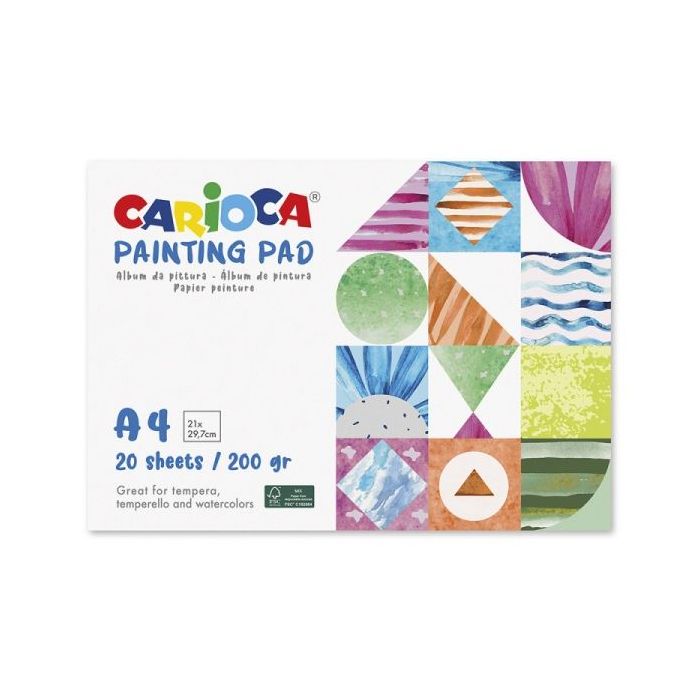 Carioca Bloc de Pintura A4 con 20 Hojas - Papel de 200gr - No Deja que los Colores Traspasen