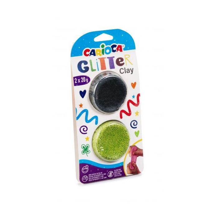 Carioca Pack de 8 Pastas de Moldear Purpurina - Super Ligera - Elastica y Maleable - Efecto Glitter - Se Seca al Aire - Perfecta