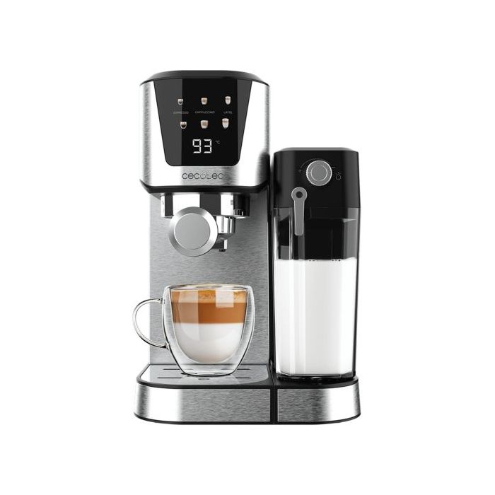 Cecotec Power Espresso 20 Cream Cafetera Semiautomatica - 1350W - 20bar - Tanque de Leche 0.7L - Deposito de 1L - Calienta Tazas