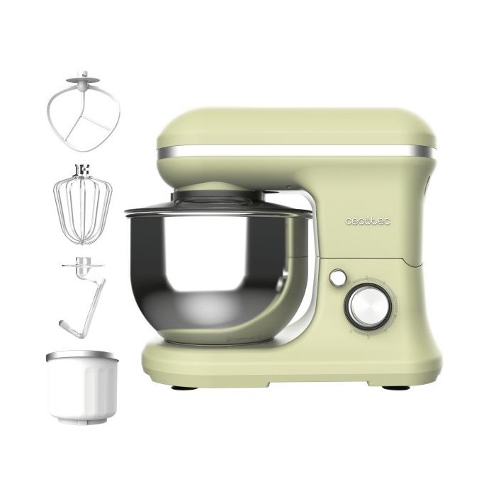 Cecotec Cecomixer Merengue 5L 1200 Ice-Cream Green Batidora Amasadora - 1200W - Bol de Acero Inoxidable de 5L - Temperatura Regu