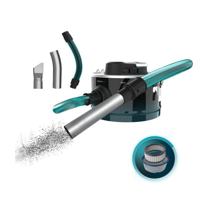 Cecotec Conga Ash 2000 Home Aspirador de Cenizas - 800W - Acero Inoxidable - Capacidad 10L - Tubo Reforzado Metalico - Boquilla
