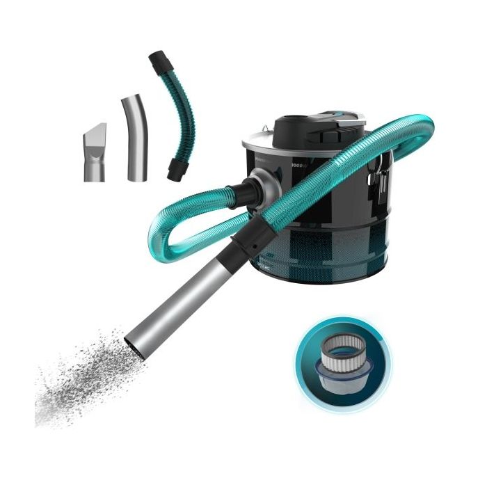 Cecotec Conga Ash 3000 Home Aspirador de Cenizas - 1000W - Capacidad 15L - Succion 15kPa - Tubo Reforzado Metalico - Deposito Ac