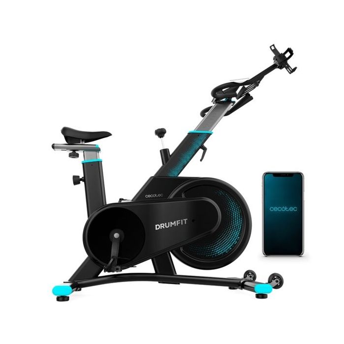 Cecotec DrumFit Indoor 7000 Magno Connected Bicileta Estatica - Pantalla LCD - Resistencia Magnetica - Bluetooth - Sillin y Mani