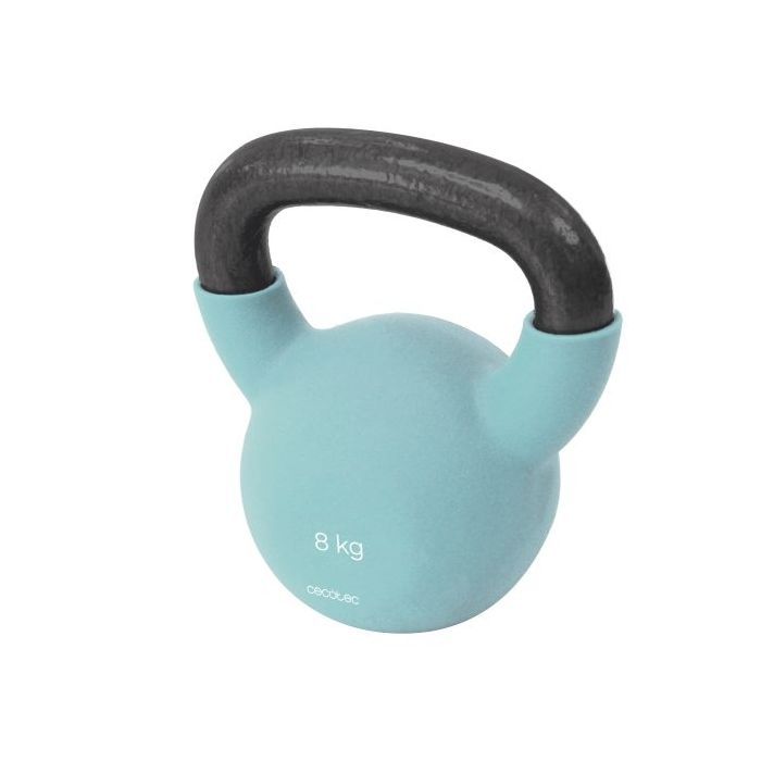 Cecotec Drumfit KettleBell 8000 Neo Pesa Rusa de 8kg - Recubrimiento de Neopreno - Hierro Fundido - Agarre Ergonomico - 17.9cmx1