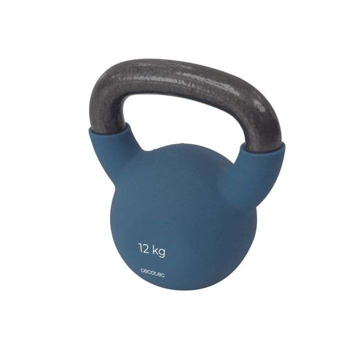 Cecotec Drumfit KettleBell 12000 Neo Pesa Rusa de 12kg - Recubrimiento de Neopreno - Hierro Fundido - Agarre Ergonomico - 19.6cm